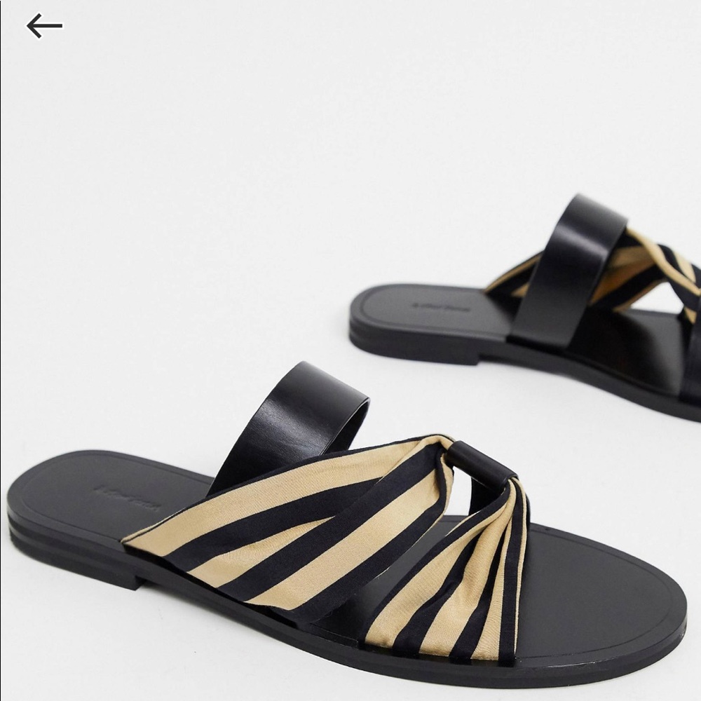 And other stories leather and cloth striped sandals
